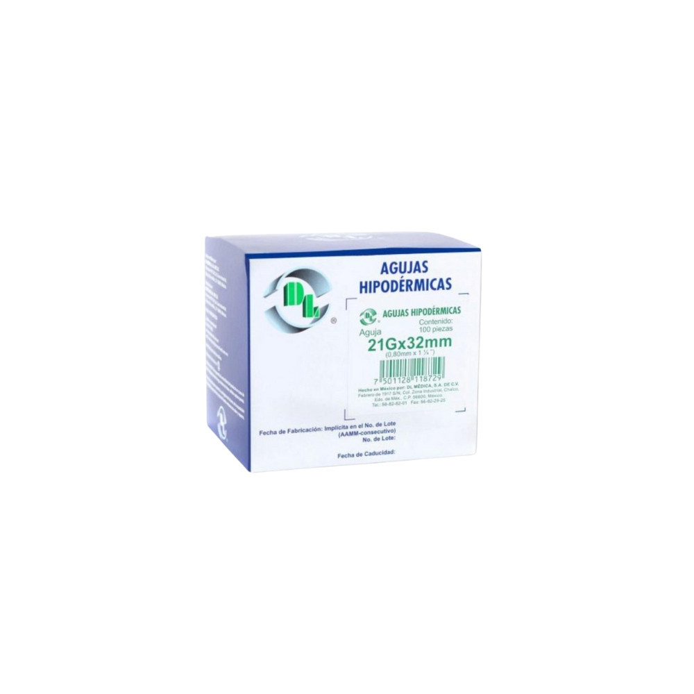 Agujas hipodermicas 21x32 C100 Dentilab
