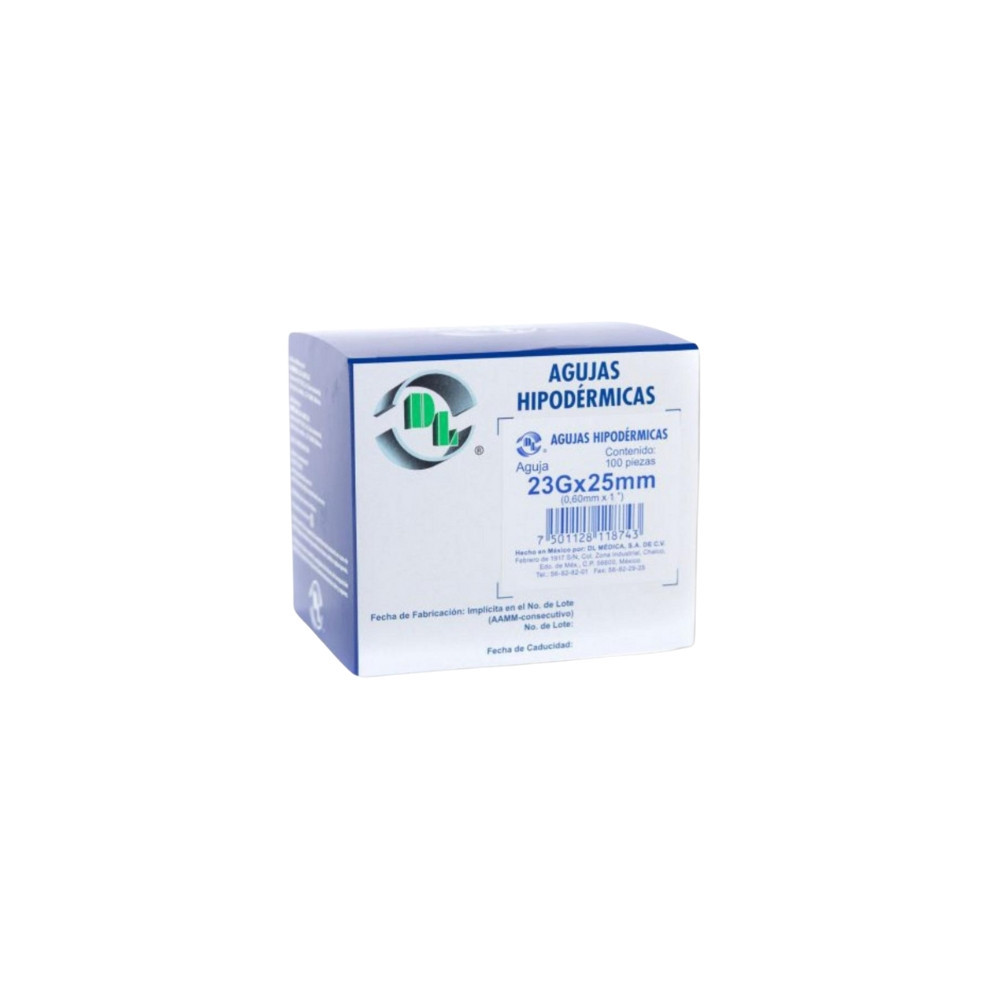 Agujas hipodermicas 23x25 C100 Dentilab