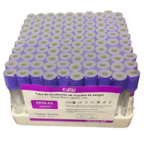 Tubo tipo vacutainer para Recolección de Sangre 4 mL – Tapa Morada – Caja con 100 piezas